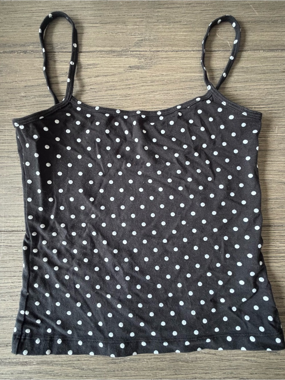 Brandy Melville Black Polka Dot Spaghetti Strap Camisole